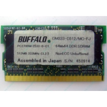 Модуль памяти 512Mb DDR microDIMM BUFFALO DM333-D512/MC-FJ в Новосибирске, DDR333 (PC2700) в Новосибирске, CL2.5 в Новосибирске, 172-pin (Новосибирск)